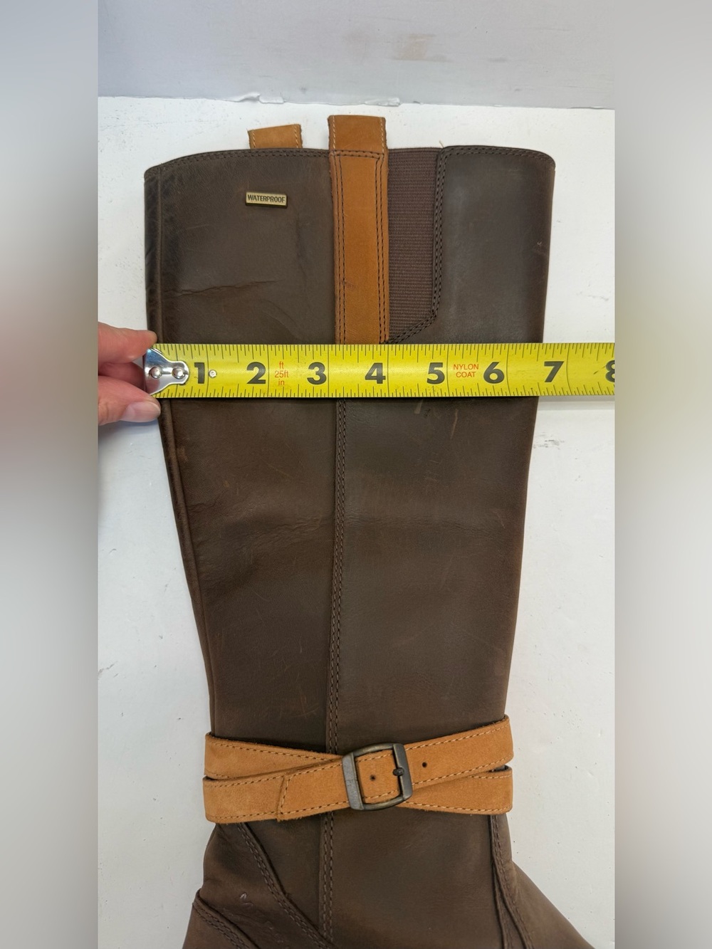 Merrell Captiva Buckle Down waterproof Dark Brown Knee high Leather Boots size 7 - Picture 13 of 14